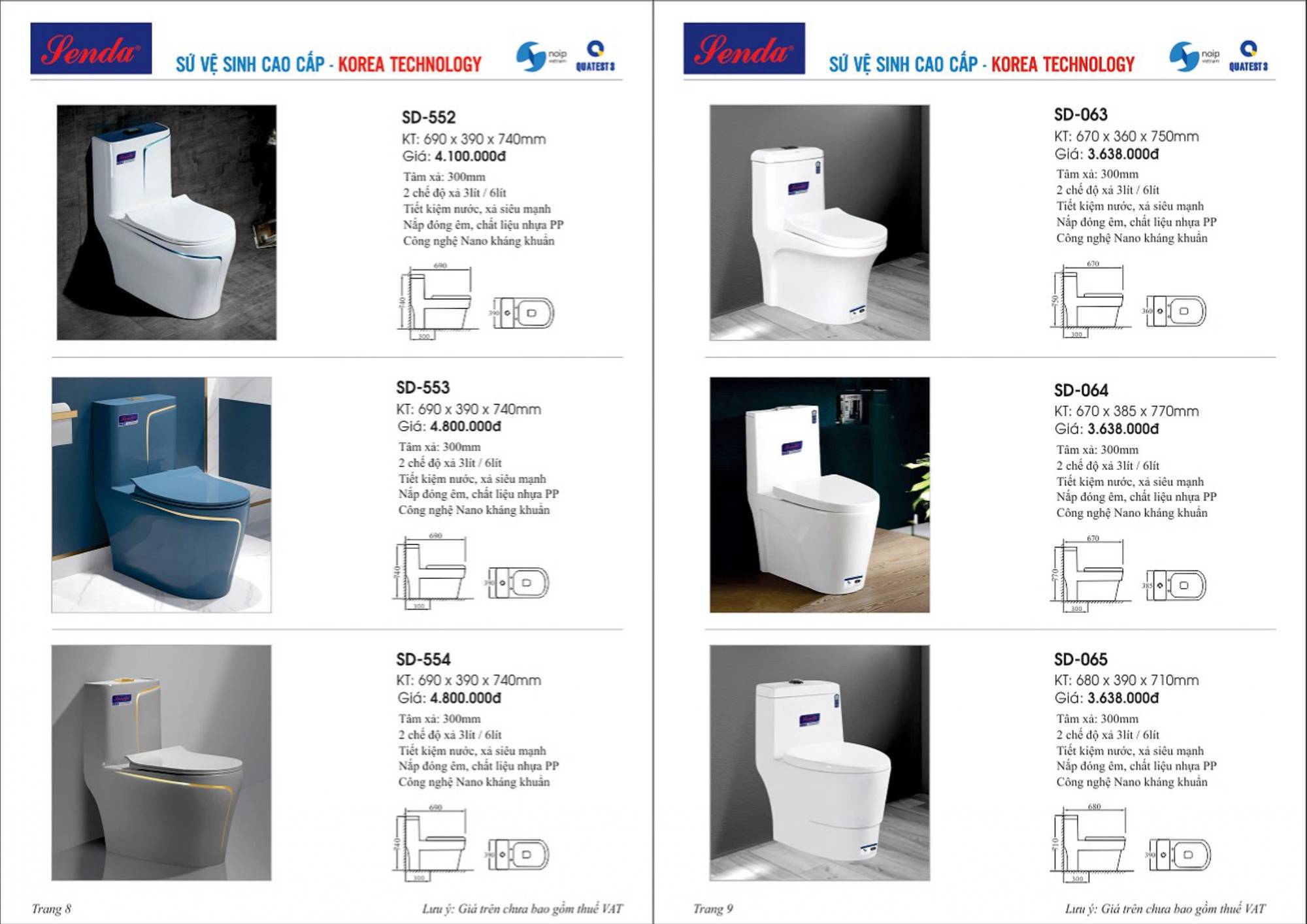 Thiết bị vệ sinh SENDA Catalogue và Bảng giá mới nhất 2024 /Page 5
